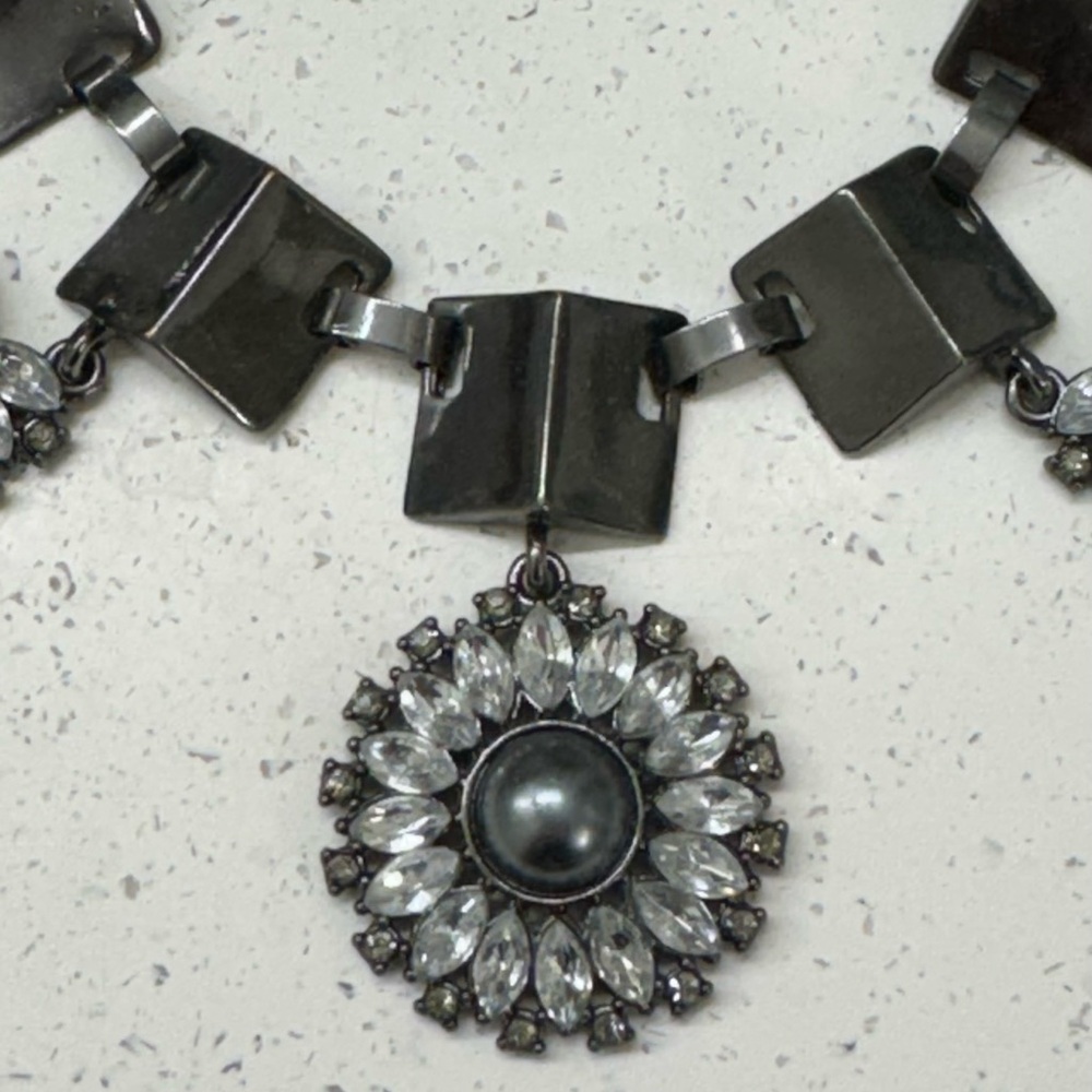 Elegant Silver and Black Necklace